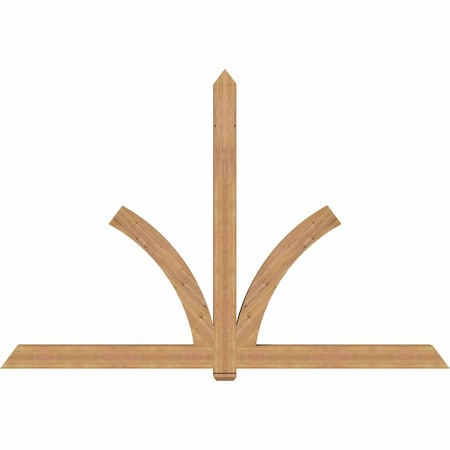 Ekena Millwork Redmond Timber Gable Bracket, Western Red Cedar, 108"W x 72"H x 5 1/2"D x 5 1/2"F, 16/12 Pitch GBW108X72X0606RED00SWR